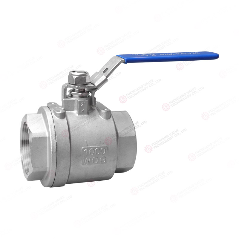 Two-piece threaded ball valve